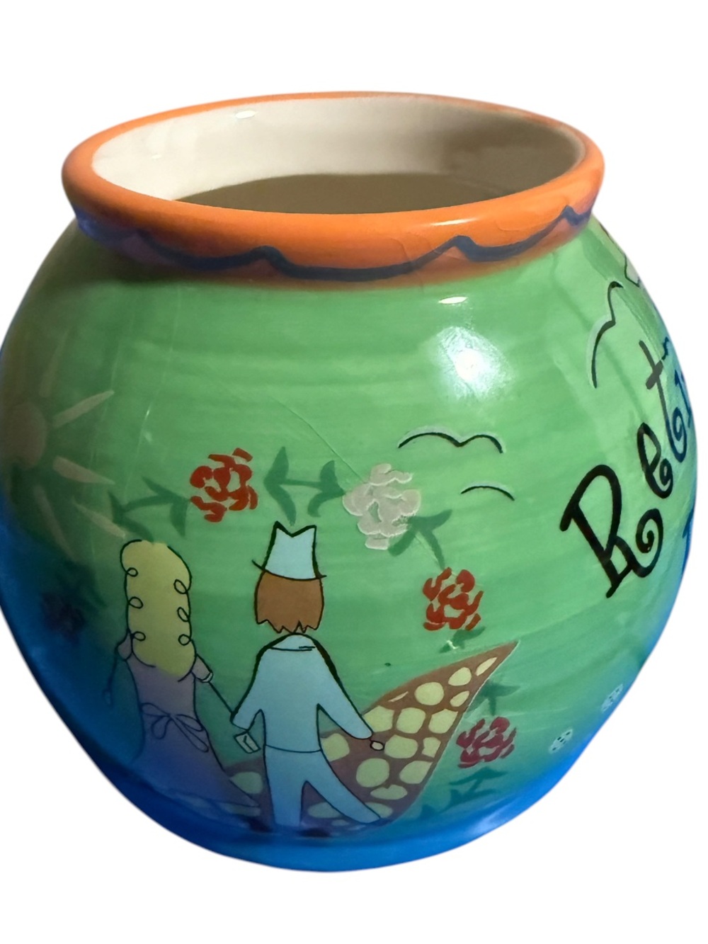 Vintage ND Exclusive "Retirement Fund" Ceramic Jar / Coin Bank - Hand Painted